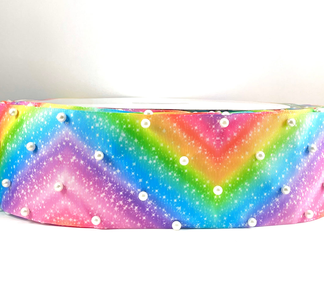 Rainbow Pearl Ribbon - 3 Inch