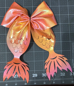 Mermaid Tail Cut Out - Metallic Pink and Orange Ombre