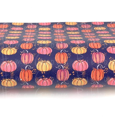 Fall Pumpkins Faux Leather Sheets USDR 