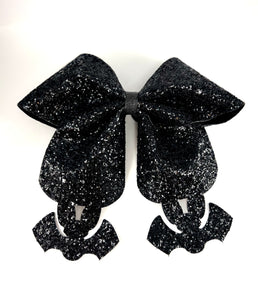 Halloween Bat Chunky Glitter Ribbon Bow