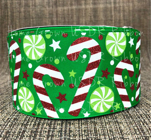 Christmas Candy Cane USDR Ribbon 7/8 Inch - 1.5 Inch - 3 Inch