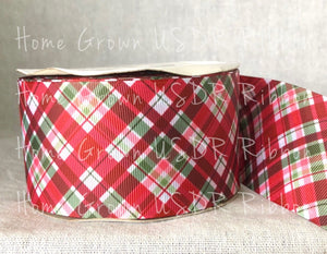 Christmas Plaid Double Sided USDR Ribbon 1.5 Inch - 2.25 Inch - 3 Inch