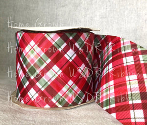 Christmas Plaid Double Sided USDR Ribbon 1.5 Inch - 2.25 Inch - 3 Inch