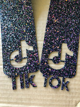 Load image into Gallery viewer, TikTok Cut Out - Black Chunky Glitter