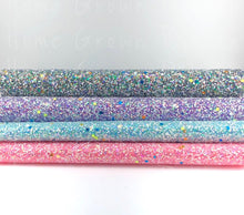 Load image into Gallery viewer, Glow in the Dark Chunky Glitter Sheets Blue Pink Purple Black Silver