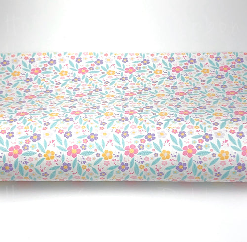 Easter Floral Synthetic Leather Sheet USDR