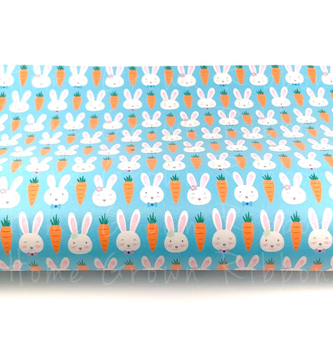 Easter Bunnies & Carrots Synthetic Leather Sheet USDR