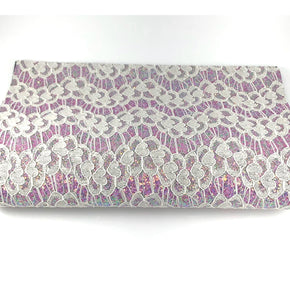 Chunky Glitter and Lace Fabric Sheet