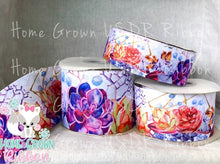 Load image into Gallery viewer, Succulents Double Sided USDR Grosgrain Ribbon - 1.5&quot; - 2.25&quot; - 3&quot;