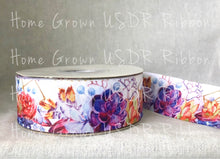 Load image into Gallery viewer, Succulents Double Sided USDR Grosgrain Ribbon - 1.5&quot; - 2.25&quot; - 3&quot;