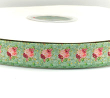 Load image into Gallery viewer, Sage Burgundy Floral with Gold Glitter Sparkles - 5/8&quot; - 7/8&quot; - 1.5&quot; - 3&quot;