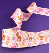 Load image into Gallery viewer, Floral Deer Double Sided with Gold Glitter Sparkles - 5/8&quot; - 7/8&quot; - 1.5&quot; - 3&quot;