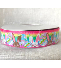 Load image into Gallery viewer, Hip Hop Bunny Collection - Bunnies and Easter Eggs 7/8&quot; Grosgrain Ribbon