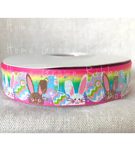 Hip Hop Bunny Collection - Bunnies and Easter Eggs 7/8" Grosgrain Ribbon