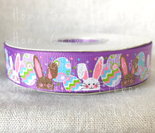 Load image into Gallery viewer, Hip Hop Bunny Collection - Bunnies and Easter Eggs 7/8&quot; Grosgrain Ribbon