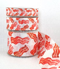 Load image into Gallery viewer, Bacon Double Sided Grosgrain Ribbon 7/8 Inch - 1.5 Inch - 3 Inch - Double Faced Heat Transfer