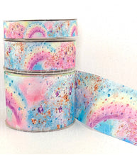 Load image into Gallery viewer, Chunky Glitter Double Sided Grosgrain Ribbon 7/8 Inch - 1.5 Inch - 3 Inch - Double Faced Heat Transfer