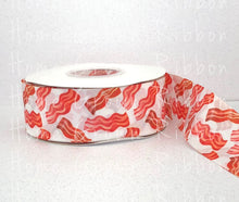 Load image into Gallery viewer, Bacon Double Sided Grosgrain Ribbon 7/8 Inch - 1.5 Inch - 3 Inch - Double Faced Heat Transfer