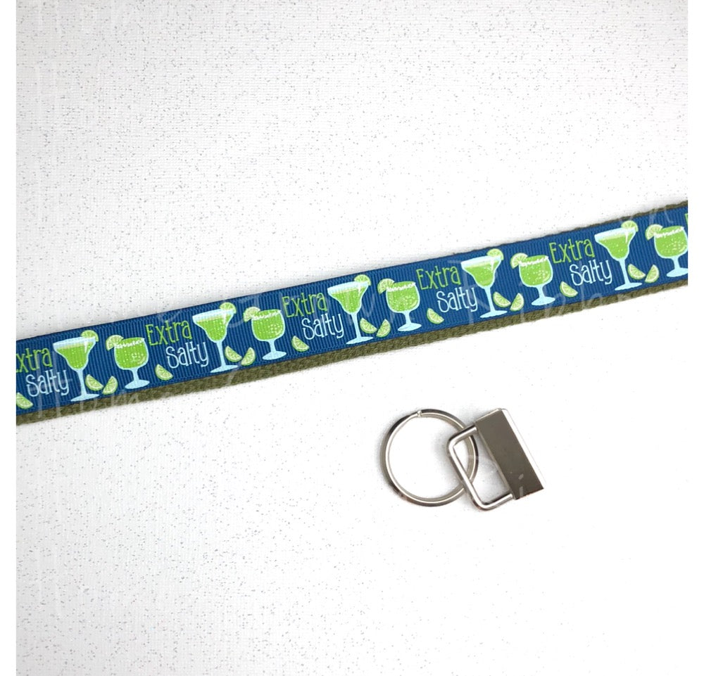 Extra Salty Margarita on Navy Ribbon Key Fob Kit - Multiple Colors Available