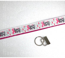 Load image into Gallery viewer, Breast Cancer Awareness - Brave &amp; Strong on White Key Fob Kit - Multiple Colors Available