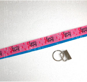 Breast Cancer Awareness - Brave & Strong on Pink Key Fob Kit - Multiple Colors Available