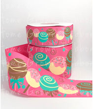 Load image into Gallery viewer, Cake Pops 1.5&quot; 3&quot; USDR Grosgrain Ribbon Hot Pink - Rose Gold Glitter