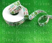 Load image into Gallery viewer, Avocado Heart &quot;Guac My World&quot; Double Faced USDR Grosgrain Ribbon White - 7/8 Inch - 1.5 Inch - 3 Inch