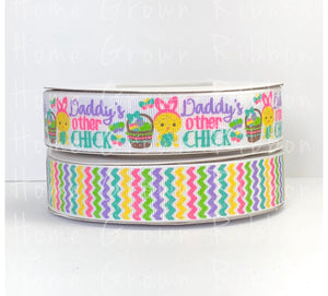 Daddy's Other Chick Coordinate Easter USDR 7/8" Grosgrain Ribbon