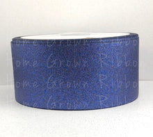 Load image into Gallery viewer, Navy Glitter Ribbon - 3 Inch - 1.5 Inch - 7/8 Inch - 3/8 Inch