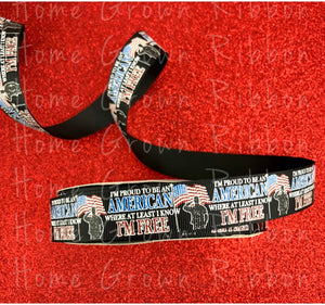 Proud to be an American 7/8" USDR Ribbon - Camo - Navy - Black