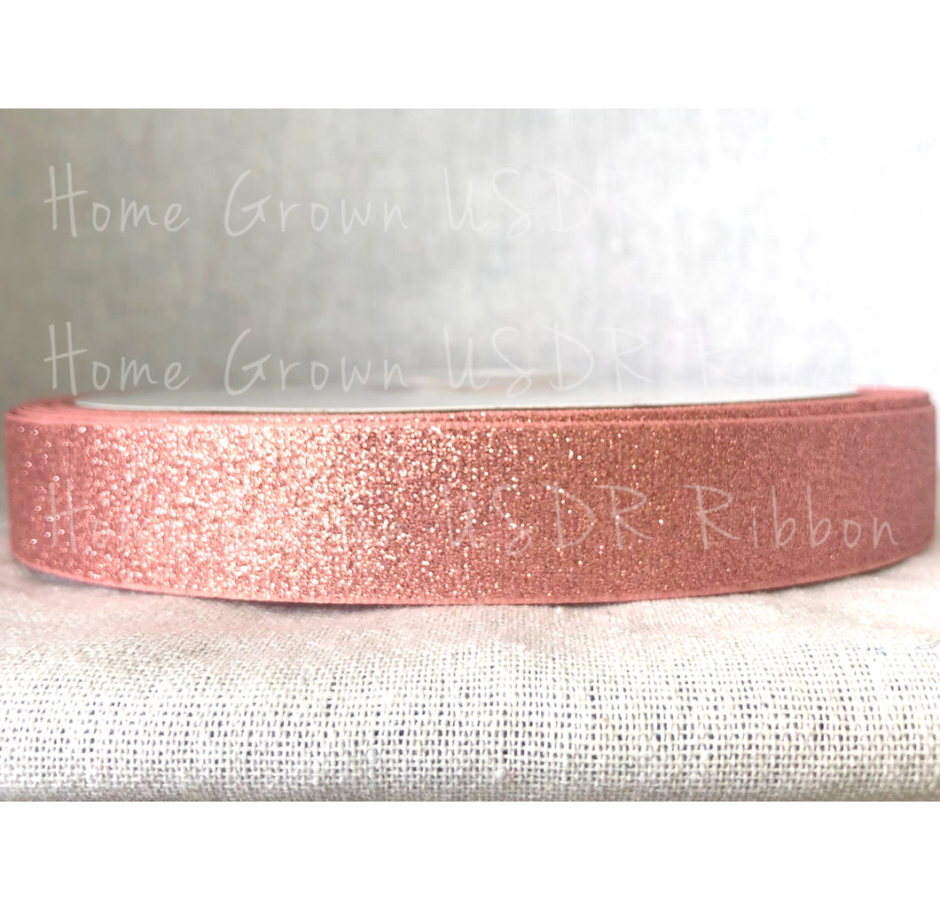 Rose Gold Glitter Ribbon