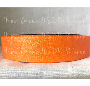 Orange Glitter Ribbon 1.5" - 7/8" - 3/8"