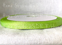 Load image into Gallery viewer, Apple Green Glitter Ribbon - 1.5&quot; - 7/8&quot; - 3/8&quot;