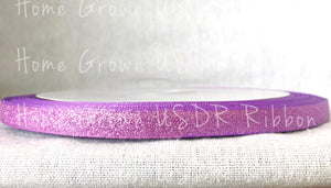 Light Purple Glitter Ribbon - 1.5" - 7/8" - 3/8"