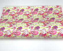 Load image into Gallery viewer, Girls on Pool Floaties Leather Sheets - Unicorn - Flamingo