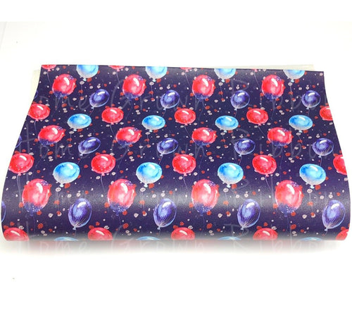 Fourth of July Patriotic Balloons Faux Leather Sheets Vinyl Sheets A4 Size 