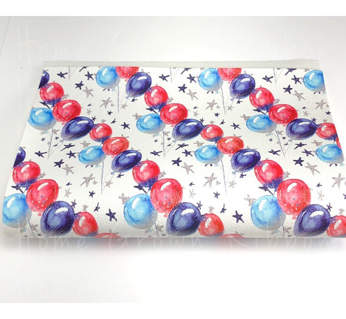 Fourth of July Patriotic Balloons Faux Leather Sheets Vinyl Sheets A4 Size 