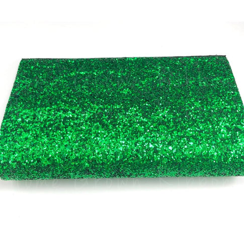 Emerald Chunky Glitter Faux Leather Sheet Size A4