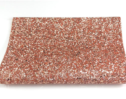 Rose Gold Chunky Glitter Faux Leather Sheet Size A4