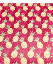 Load image into Gallery viewer, Pineapples on Pink Faux Leather Sheets