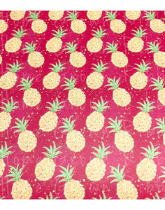 Pineapples on Pink Faux Leather Sheets