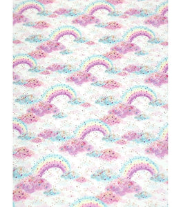 Chunky Glitter Rainbow Clouds Faux Leather Sheets