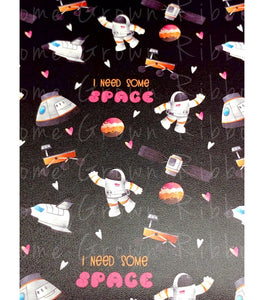 Astronauts, Space Shuttles, Rovers and planets faux leather sheets