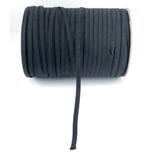 Load image into Gallery viewer, 1/4 Inch (6mm) Black Flat Elastic - Braided Elastic- For Face Mask