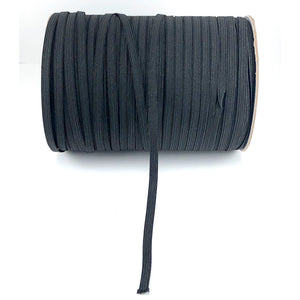 1/4 Inch (6mm) Black Flat Elastic - Braided Elastic- For Face Mask