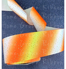 Load image into Gallery viewer, Candy Corn Ombre Glitter Ribbon Halloween USDR Grosgrain 3 Inch