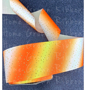 Candy Corn Ombre Glitter Ribbon Halloween USDR Grosgrain 3 Inch