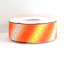 Load image into Gallery viewer, Candy Corn Ombre Glitter Ribbon Halloween USDR Grosgrain 1.5 Inch