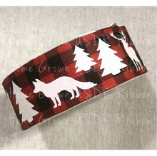 Load image into Gallery viewer, Animals on Red Buffalo Plaid Double Sided Ribbon