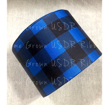 Load image into Gallery viewer, Blue Buffalo Plaid Double Sided Ribbon